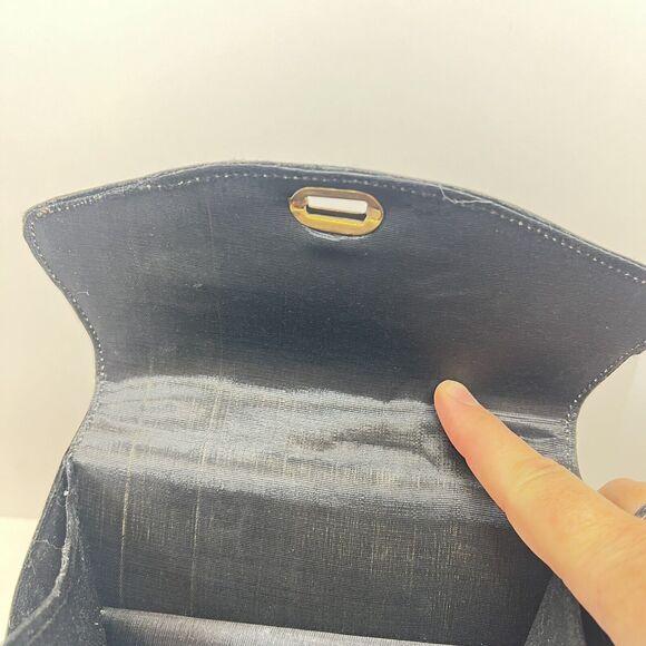 Black Velvet Embroidered Beaded Japanese Geisha Garden Purse - Picture 6 of 11